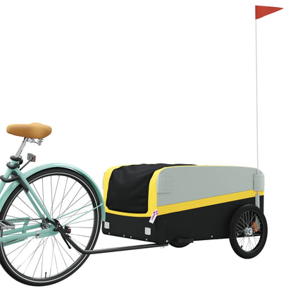 Bike Trailer Black and Yellow 45 kg Iron