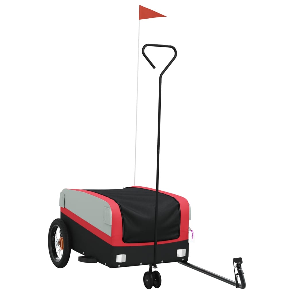 Bike Trailer Black and Red 30 kg Iron