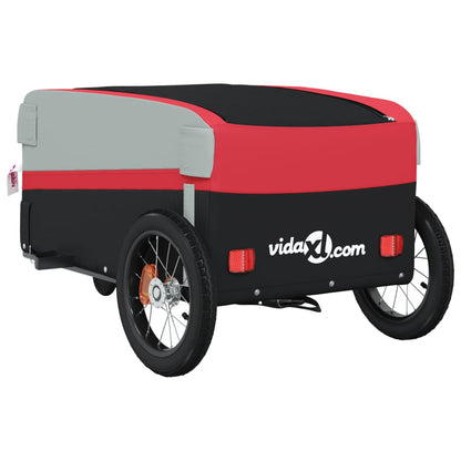 Bike Trailer Black and Red 30 kg Iron