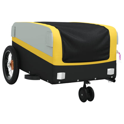 Bike Trailer Black and Yellow 30 kg Iron