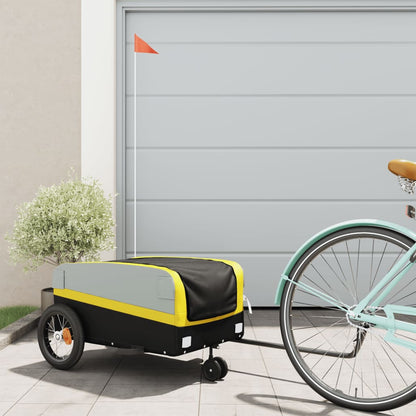 Bike Trailer Black and Yellow 30 kg Iron