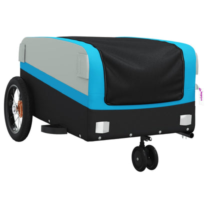 Bike Trailer Black and Blue 30 kg Iron