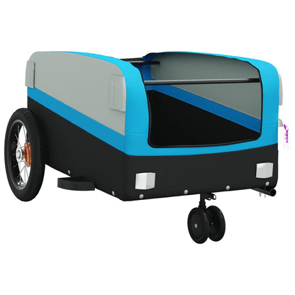 Bike Trailer Black and Blue 30 kg Iron