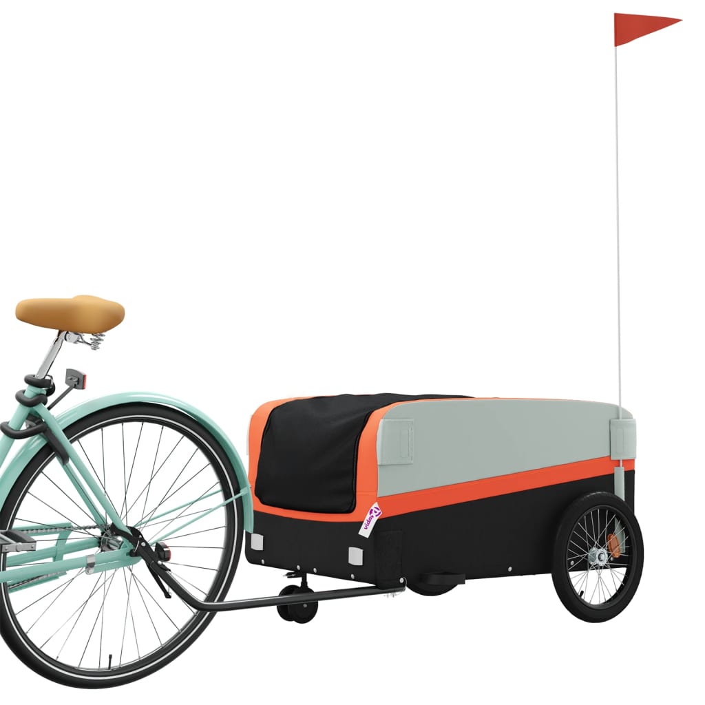 Bike Trailer Black and Orange 45 kg Iron