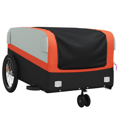 Bike Trailer Black and Orange 45 kg Iron