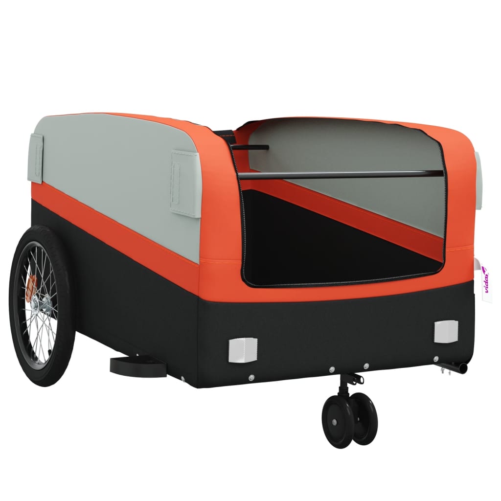 Bike Trailer Black and Orange 45 kg Iron