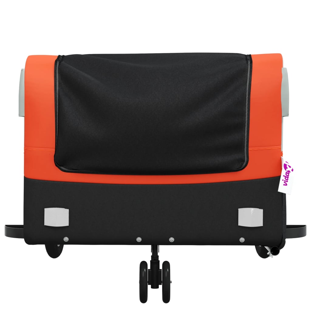 Bike Trailer Black and Orange 45 kg Iron