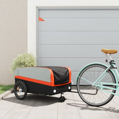 Bike Trailer Black and Orange 45 kg Iron