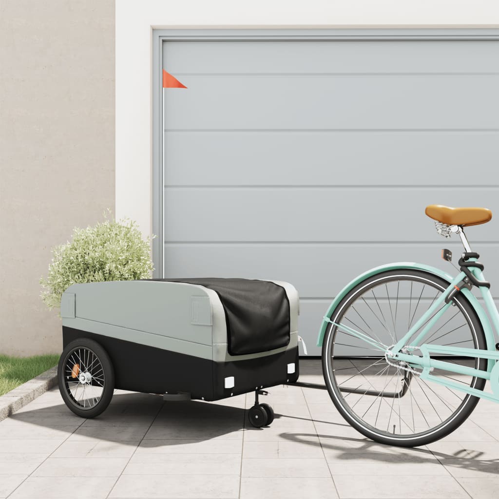 Bike Trailer Black and Grey 45 kg Iron