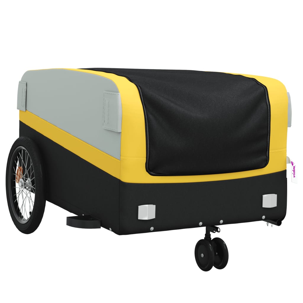 Bike Trailer Black and Yellow 45 kg Iron