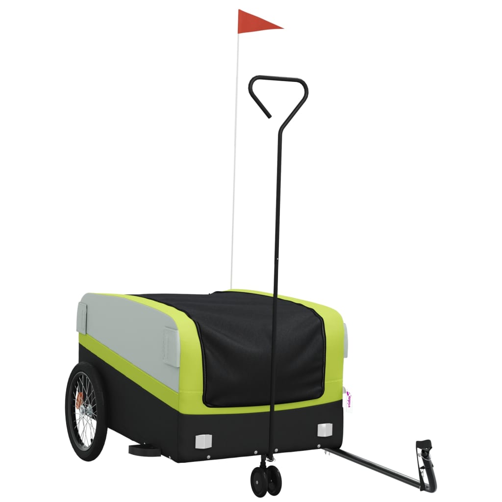 Bike Trailer Black and Green 45 kg Iron