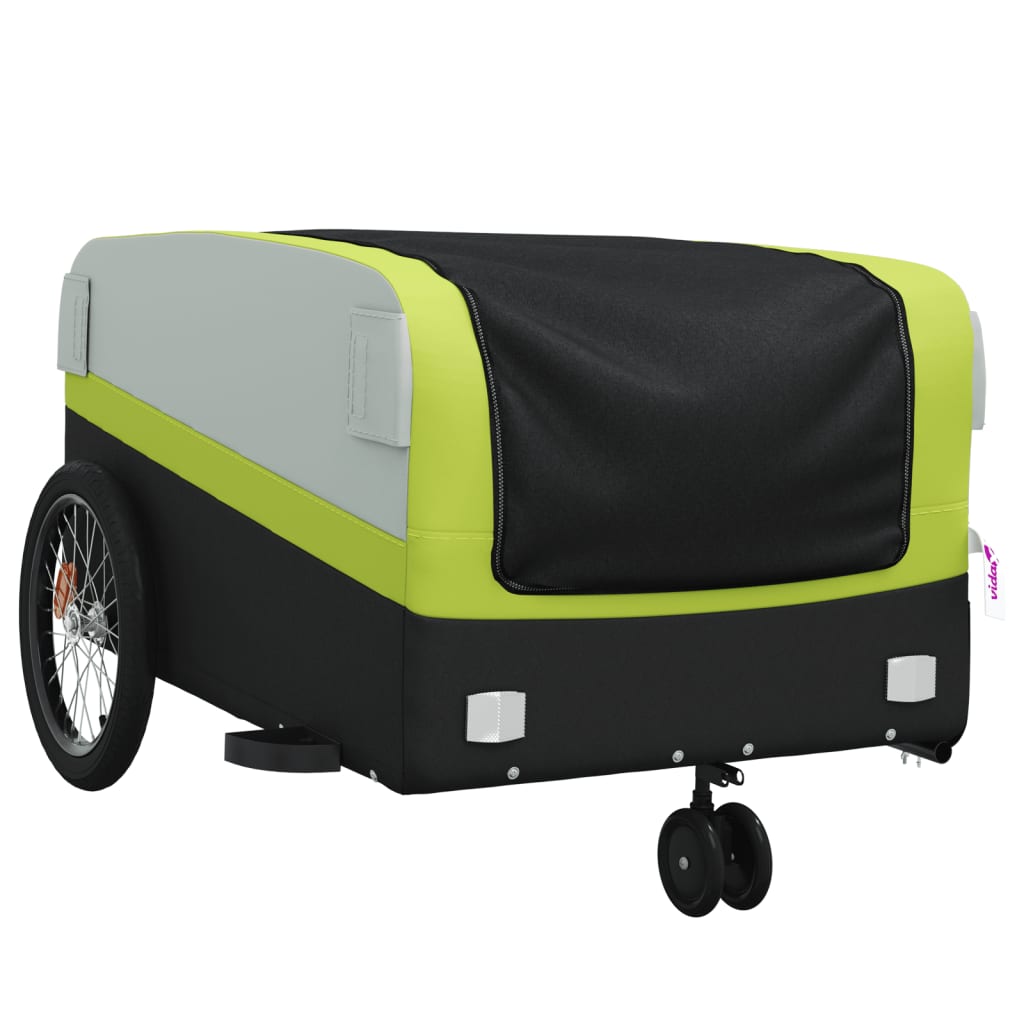 Bike Trailer Black and Green 45 kg Iron