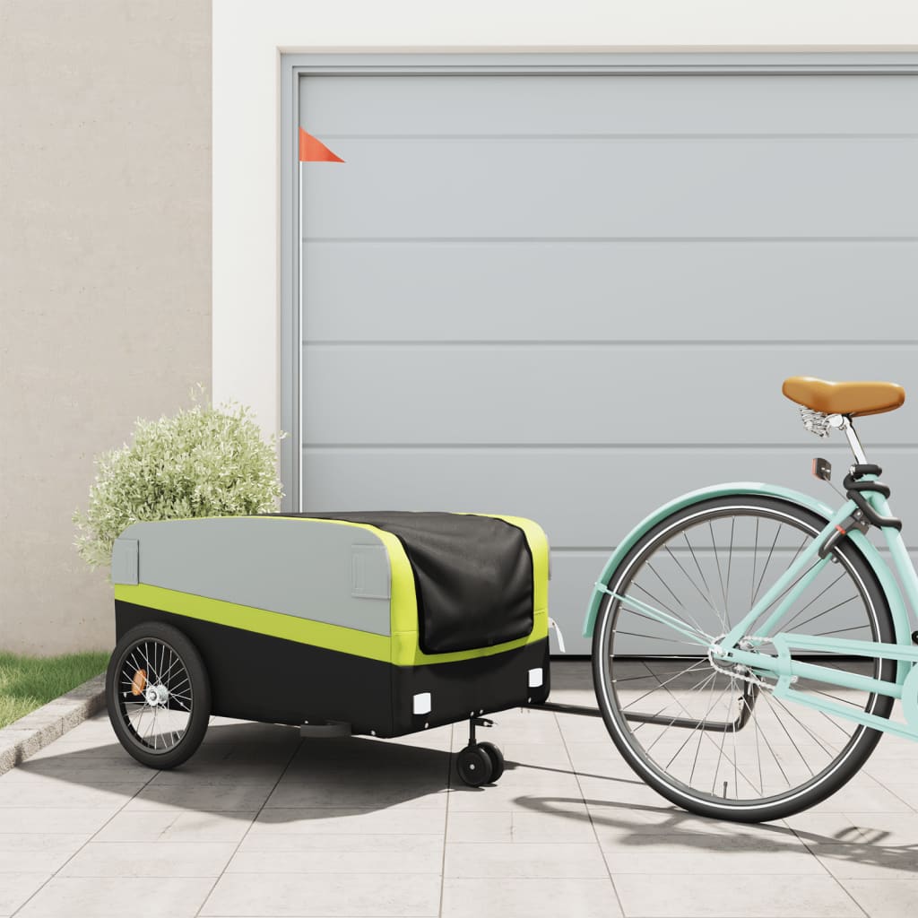 Bike Trailer Black and Green 45 kg Iron