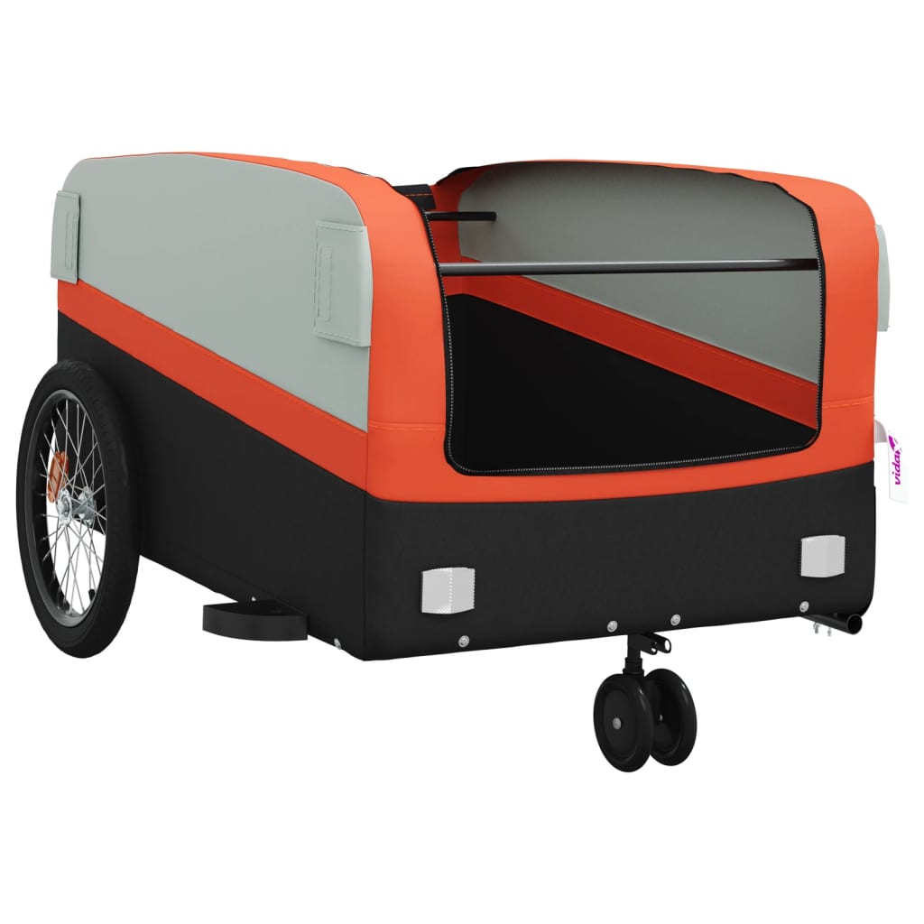 Bike Trailer Black and Orange 45 kg Iron