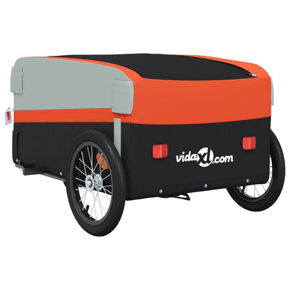 Bike Trailer Black and Orange 45 kg Iron