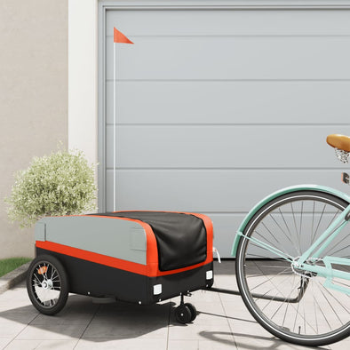 Bike Trailer Black and Orange 99.2 lb Iron