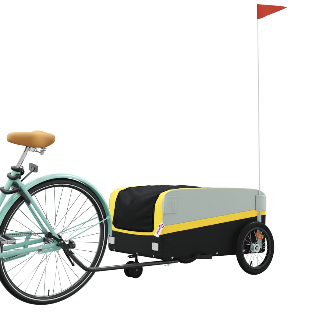 Bike Trailer Black and Yellow 45 kg Iron