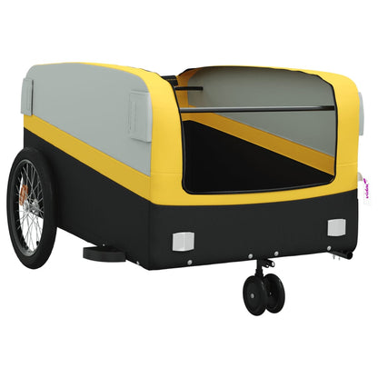 Bike Trailer Black and Yellow 45 kg Iron