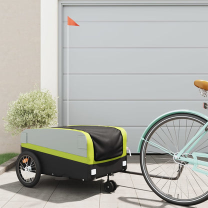 Bike Trailer Black and Green 45 kg Iron