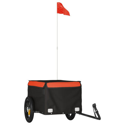 Bike Trailer Black and Orange 30 kg Iron