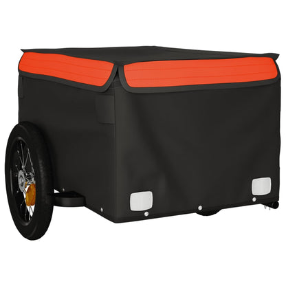 Bike Trailer Black and Orange 30 kg Iron