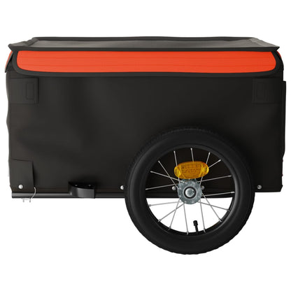 Bike Trailer Black and Orange 30 kg Iron