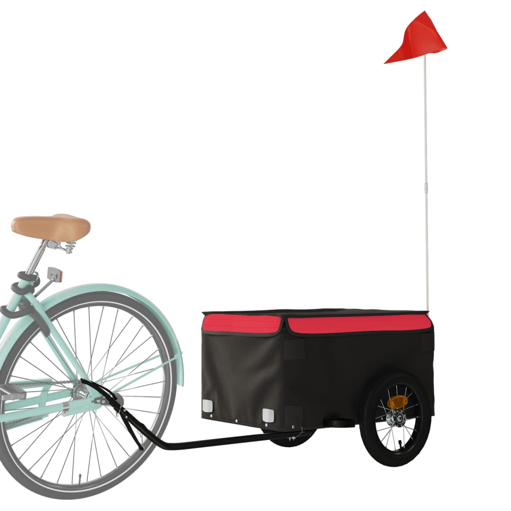 Bike Trailer Black and Red 30 kg Iron