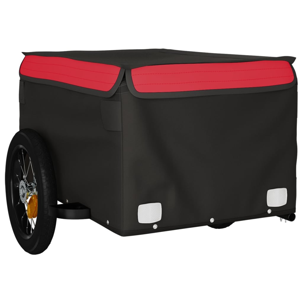 Bike Trailer Black and Red 30 kg Iron