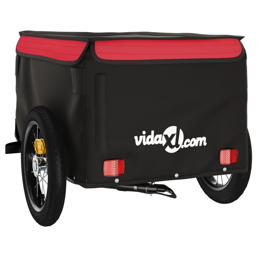 Bike Trailer Black and Red 30 kg Iron