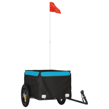 Bike Trailer Black and Blue 30 kg Iron