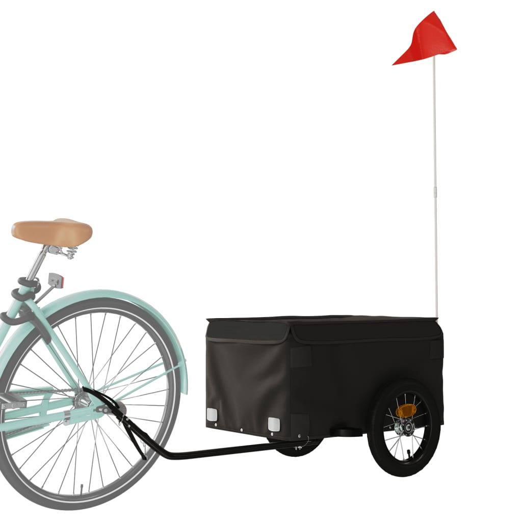 Bike Trailer Black 30 kg Iron