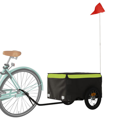 Bike Trailer Black and Green 30 kg Iron