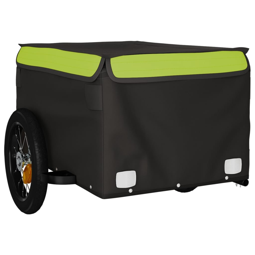 Bike Trailer Black and Green 30 kg Iron