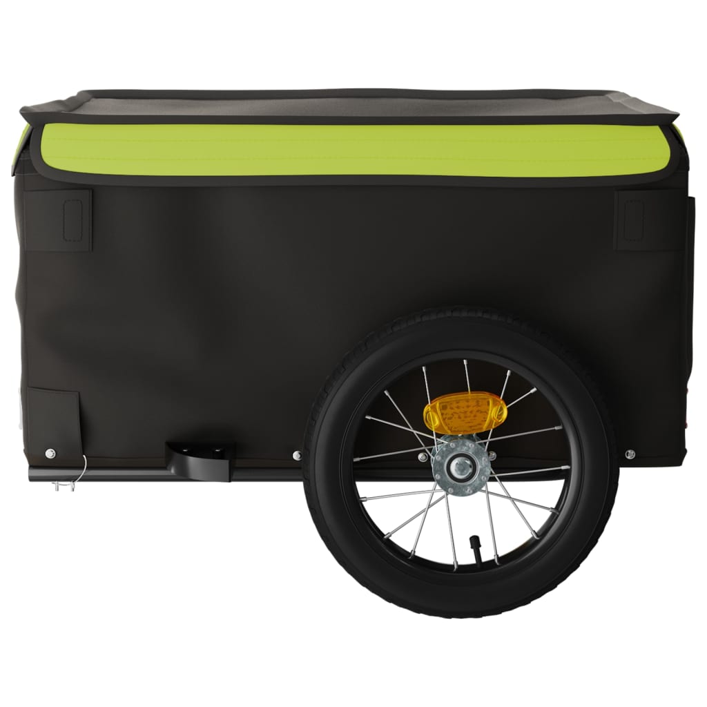 Bike Trailer Black and Green 30 kg Iron