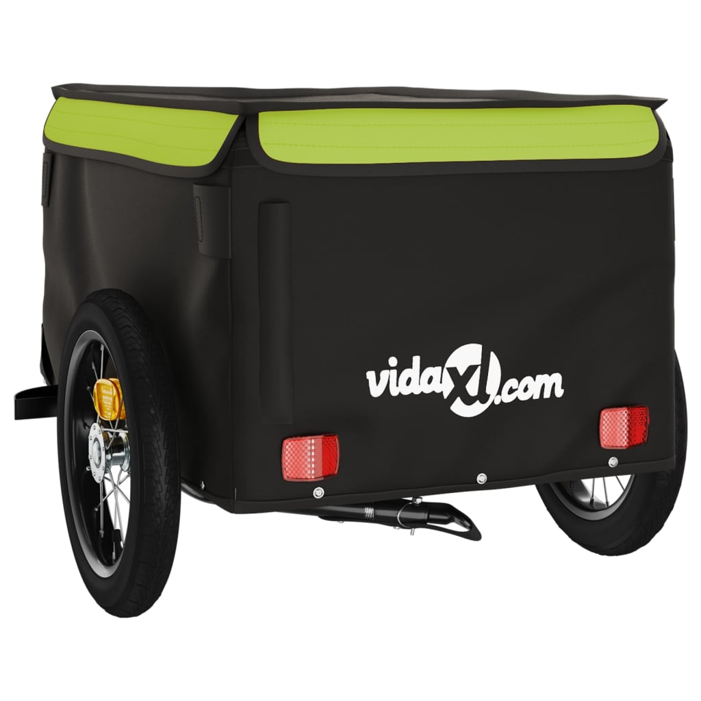 Bike Trailer Black and Green 30 kg Iron