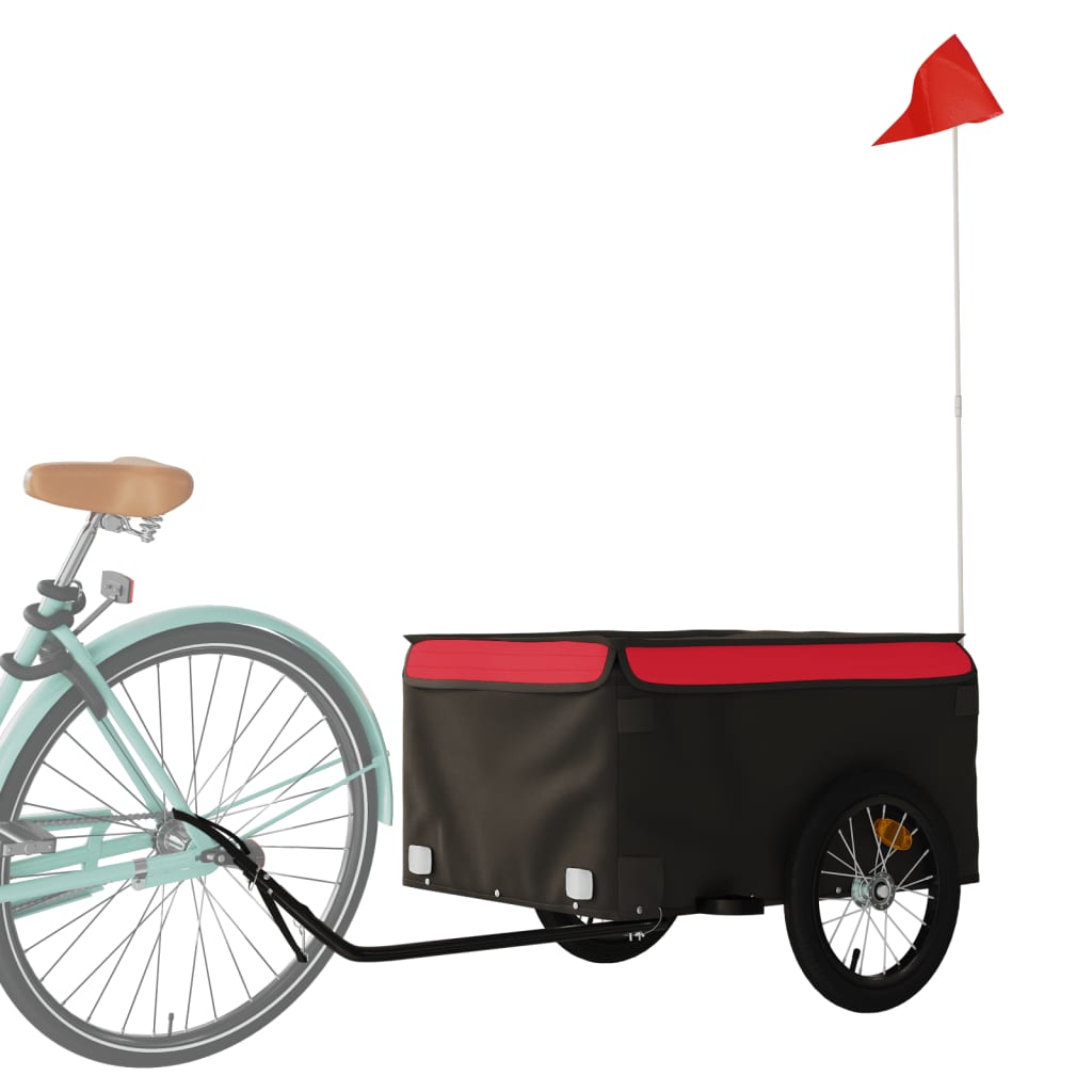 Bike Trailer Black and Red 45 kg Iron