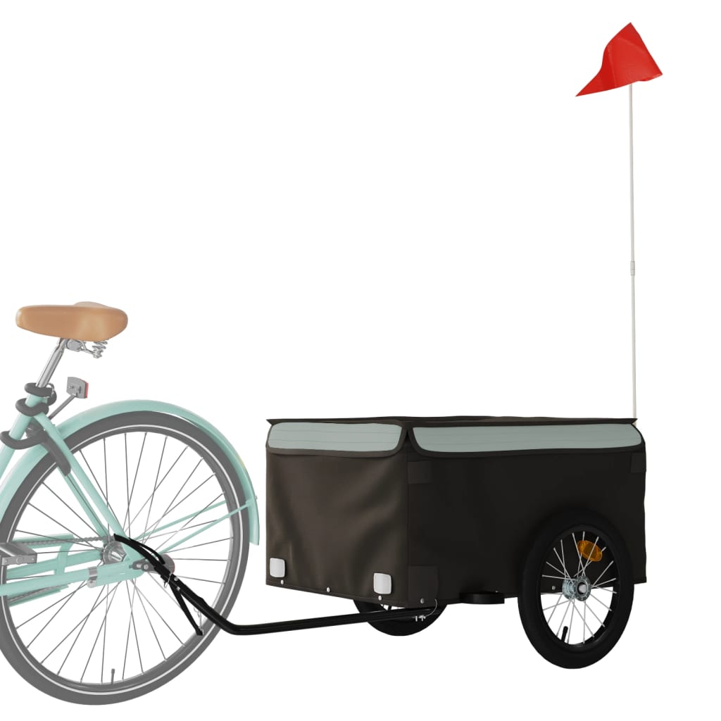 Bike Trailer Black and Grey 45 kg Iron