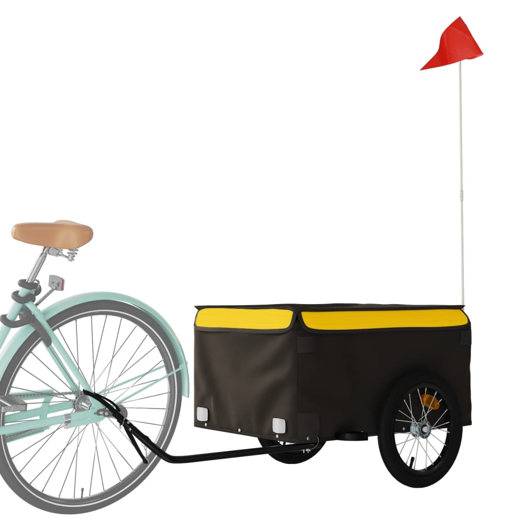 Bike Trailer Black and Yellow 45 kg Iron