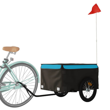 Bike Trailer Black and Blue 45 kg Iron