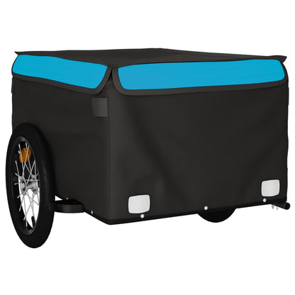 Bike Trailer Black and Blue 45 kg Iron