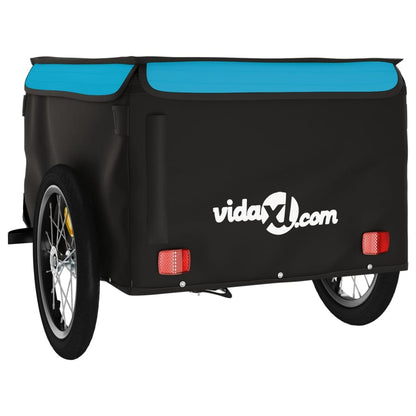 Bike Trailer Black and Blue 45 kg Iron