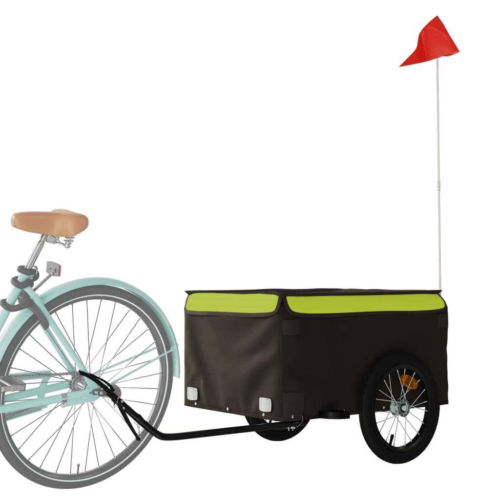 Bike Trailer Black and Green 45 kg Iron