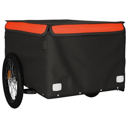 Bike Trailer Black and Orange 45 kg Iron