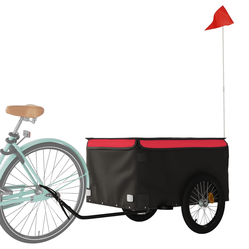 Bike Trailer Black and Red 45 kg Iron