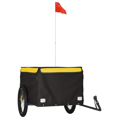 Bike Trailer Black and Yellow 45 kg Iron