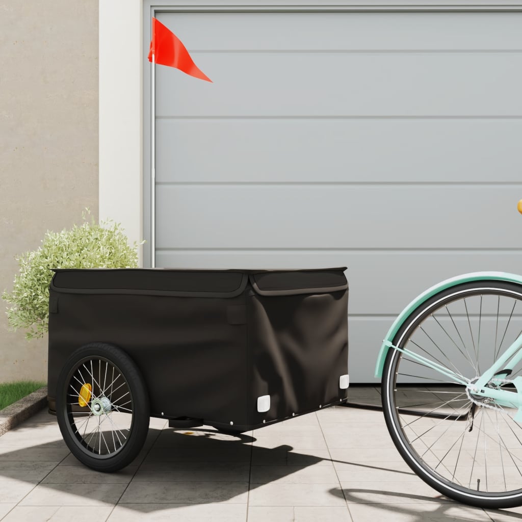 Bike Trailer Black 45 kg Iron