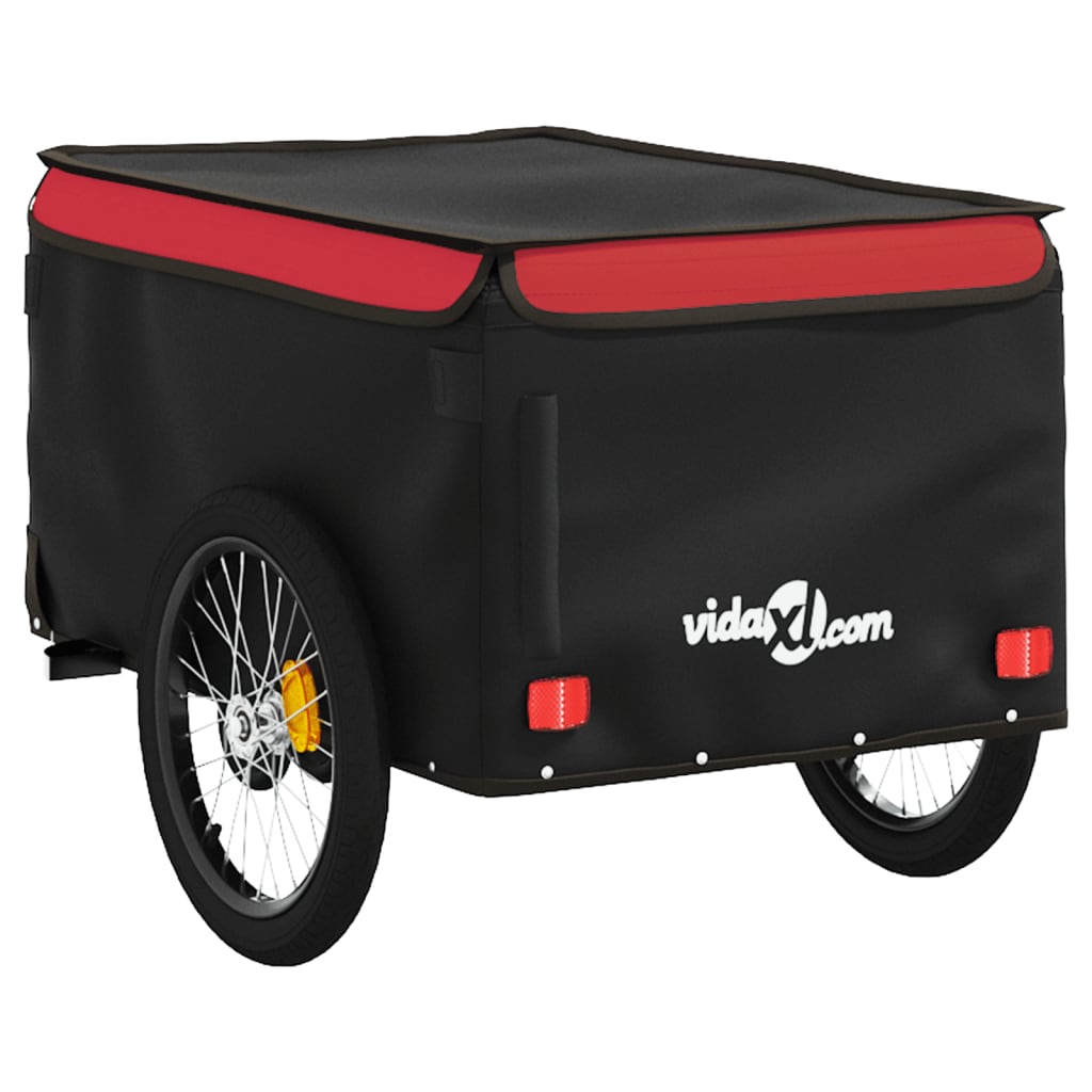 Bike Trailer Black and Red 30 kg Iron