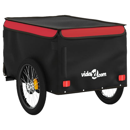 Bike Trailer Black and Red 30 kg Iron