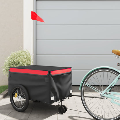 Bike Trailer Black and Red 30 kg Iron