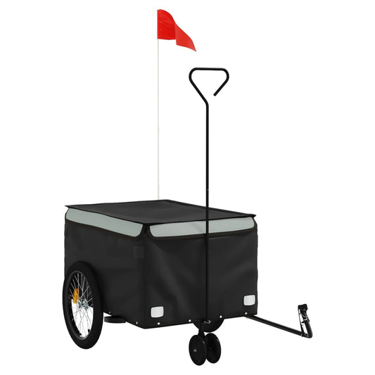 Bike Trailer Black and Grey 30 kg Iron